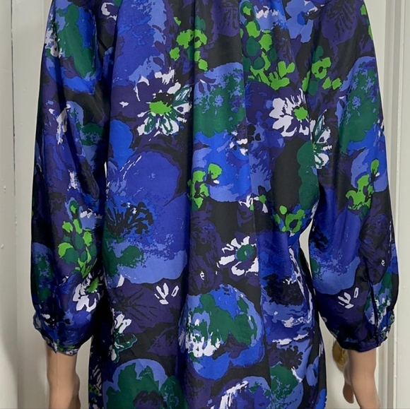 "Isaac Mizrahi Jeans Women’s Blouse S Fancy Floral Print Button Front - Picture 4 of 7